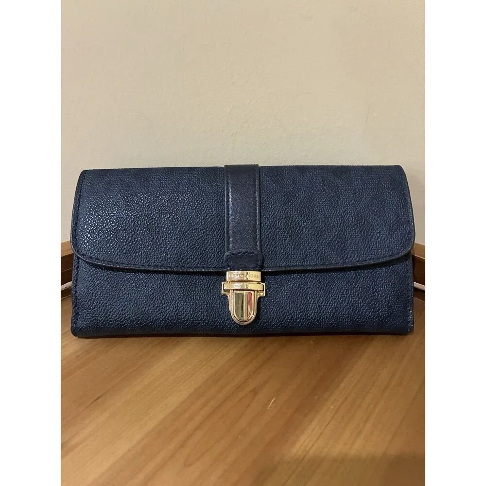 Michael Kors Charlton Baltic Blue Flap Wallet